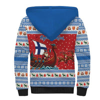 Finland Viking Santa Christmas Sherpa Hoodie Funny Reindeer Norse Xmas - Wonder Print Shop