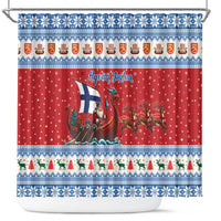 Finland Viking Santa Christmas Shower Curtain Funny Reindeer Norse Xmas - Wonder Print Shop