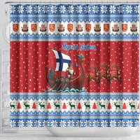 Finland Viking Santa Christmas Shower Curtain Funny Reindeer Norse Xmas - Wonder Print Shop