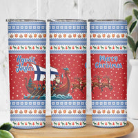 Finland Viking Santa Christmas Skinny Tumbler Funny Reindeer Norse Xmas - Wonder Print Shop