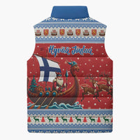 Finland Viking Santa Christmas Sleeveless Puffer Jacket Funny Reindeer Norse Xmas - Wonder Print Shop