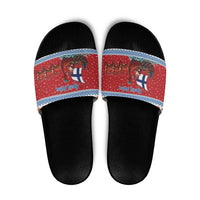 Finland Viking Santa Christmas Slide Sandals Funny Reindeer Norse Xmas - Wonder Print Shop