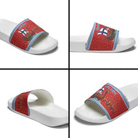 Finland Viking Santa Christmas Slide Sandals Funny Reindeer Norse Xmas - Wonder Print Shop