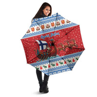 Finland Viking Santa Christmas Umbrella Funny Reindeer Norse Xmas - Wonder Print Shop