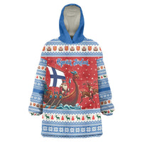Finland Viking Santa Christmas Wearable Blanket Hoodie Funny Reindeer Norse Xmas - Wonder Print Shop