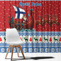 Finland Viking Santa Christmas Window Curtain Funny Reindeer Norse Xmas - Wonder Print Shop