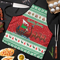 Wales Viking Santa Christmas Apron Funny Reindeer Norse Xmas - Wonder Print Shop