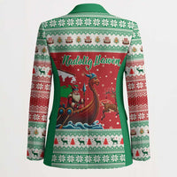 Wales Viking Santa Christmas Blazer Funny Reindeer Norse Xmas - Wonder Print Shop