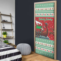 Wales Viking Santa Christmas Door Cover Funny Reindeer Norse Xmas - Wonder Print Shop