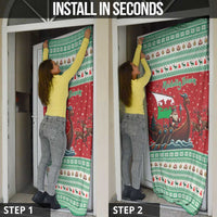 Wales Viking Santa Christmas Door Cover Funny Reindeer Norse Xmas - Wonder Print Shop
