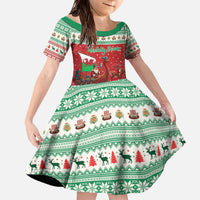 Wales Viking Santa Christmas Family Matching Off The Shoulder Long Sleeve Dress and Hawaiian Shirt Funny Reindeer Norse Xmas - Wonder Print Shop