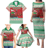 Wales Viking Santa Christmas Family Matching Puletasi and Hawaiian Shirt Funny Reindeer Norse Xmas - Wonder Print Shop