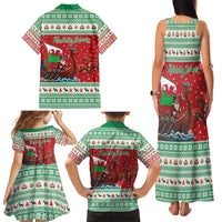 Wales Viking Santa Christmas Family Matching Tank Maxi Dress and Hawaiian Shirt Funny Reindeer Norse Xmas - Wonder Print Shop
