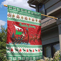 Wales Viking Santa Christmas Garden Flag Funny Reindeer Norse Xmas - Wonder Print Shop