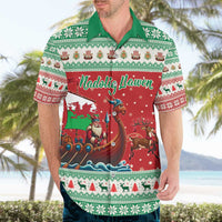 Wales Viking Santa Christmas Hawaiian Shirt Funny Reindeer Norse Xmas - Wonder Print Shop