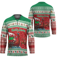 Wales Viking Santa Christmas Hockey Jersey Funny Reindeer Norse Xmas - Wonder Print Shop