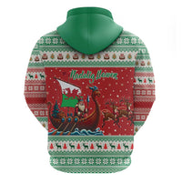Wales Viking Santa Christmas Hoodie Funny Reindeer Norse Xmas - Wonder Print Shop
