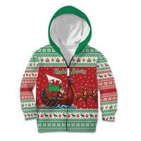 Wales Viking Santa Christmas Kid Hoodie Funny Reindeer Norse Xmas - Wonder Print Shop