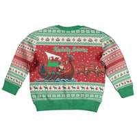 Wales Viking Santa Christmas Kid Ugly Christmas Sweater Funny Reindeer Norse Xmas - Wonder Print Shop