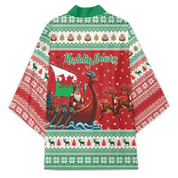 Wales Viking Santa Christmas Kimono Funny Reindeer Norse Xmas - Wonder Print Shop