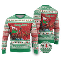 Wales Viking Santa Christmas Ugly Christmas Sweater Funny Reindeer Norse Xmas - Wonder Print Shop