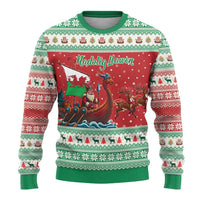 Wales Viking Santa Christmas Ugly Christmas Sweater Funny Reindeer Norse Xmas - Wonder Print Shop