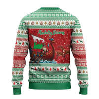 Wales Viking Santa Christmas Ugly Christmas Sweater Funny Reindeer Norse Xmas - Wonder Print Shop