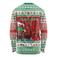 Wales Viking Santa Christmas Long Sleeve Shirt Funny Reindeer Norse Xmas - Wonder Print Shop