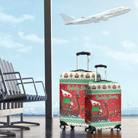 Wales Viking Santa Christmas Luggage Cover Funny Reindeer Norse Xmas - Wonder Print Shop