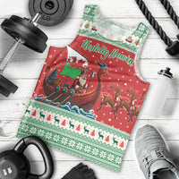 Wales Viking Santa Christmas Men Tank Top Funny Reindeer Norse Xmas - Wonder Print Shop