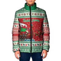 Wales Viking Santa Christmas Padded Jacket Funny Reindeer Norse Xmas - Wonder Print Shop