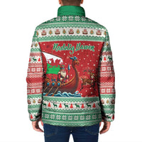 Wales Viking Santa Christmas Padded Jacket Funny Reindeer Norse Xmas - Wonder Print Shop