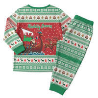 Wales Viking Santa Christmas Pajama Set Funny Reindeer Norse Xmas - Wonder Print Shop