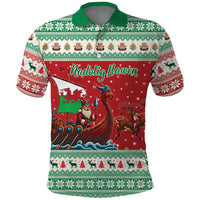 Wales Viking Santa Christmas Polo Shirt Funny Reindeer Norse Xmas - Wonder Print Shop
