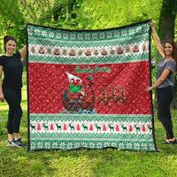 Wales Viking Santa Christmas Quilt Funny Reindeer Norse Xmas - Wonder Print Shop