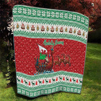 Wales Viking Santa Christmas Quilt Funny Reindeer Norse Xmas - Wonder Print Shop