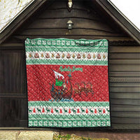 Wales Viking Santa Christmas Quilt Funny Reindeer Norse Xmas - Wonder Print Shop