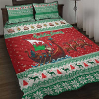 Wales Viking Santa Christmas Quilt Bed Set Funny Reindeer Norse Xmas - Wonder Print Shop