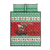Wales Viking Santa Christmas Quilt Bed Set Funny Reindeer Norse Xmas - Wonder Print Shop