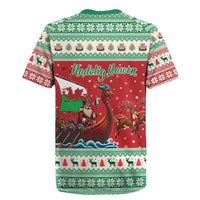 Wales Viking Santa Christmas Rugby Jersey Funny Reindeer Norse Xmas - Wonder Print Shop
