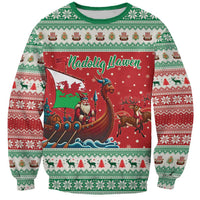 Wales Viking Santa Christmas Sweatshirt Funny Reindeer Norse Xmas - Wonder Print Shop