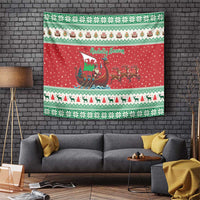 Wales Viking Santa Christmas Tapestry Funny Reindeer Norse Xmas - Wonder Print Shop