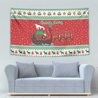 Wales Viking Santa Christmas Tapestry Funny Reindeer Norse Xmas - Wonder Print Shop
