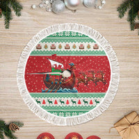 Wales Viking Santa Christmas Tree Skirt Funny Reindeer Norse Xmas - Wonder Print Shop