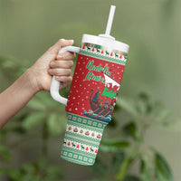 Wales Viking Santa Christmas Tumbler With Handle Funny Reindeer Norse Xmas - Wonder Print Shop