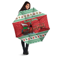 Wales Viking Santa Christmas Umbrella Funny Reindeer Norse Xmas - Wonder Print Shop