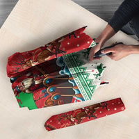 Wales Viking Santa Christmas Umbrella Funny Reindeer Norse Xmas - Wonder Print Shop