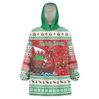 Wales Viking Santa Christmas Wearable Blanket Hoodie Funny Reindeer Norse Xmas - Wonder Print Shop