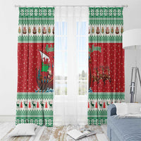 Wales Viking Santa Christmas Window Curtain Funny Reindeer Norse Xmas - Wonder Print Shop