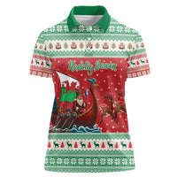Wales Viking Santa Christmas Women Polo Shirt Funny Reindeer Norse Xmas - Wonder Print Shop